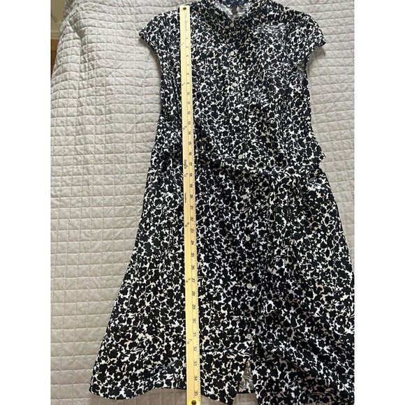 Tommy Hilfiger Shirt Dress Medium Button Front Above Knee Black and White Mini - Picture 4 of 6